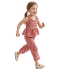 Add a Touch of Magic with Our Red & White Gingham Peplum Set