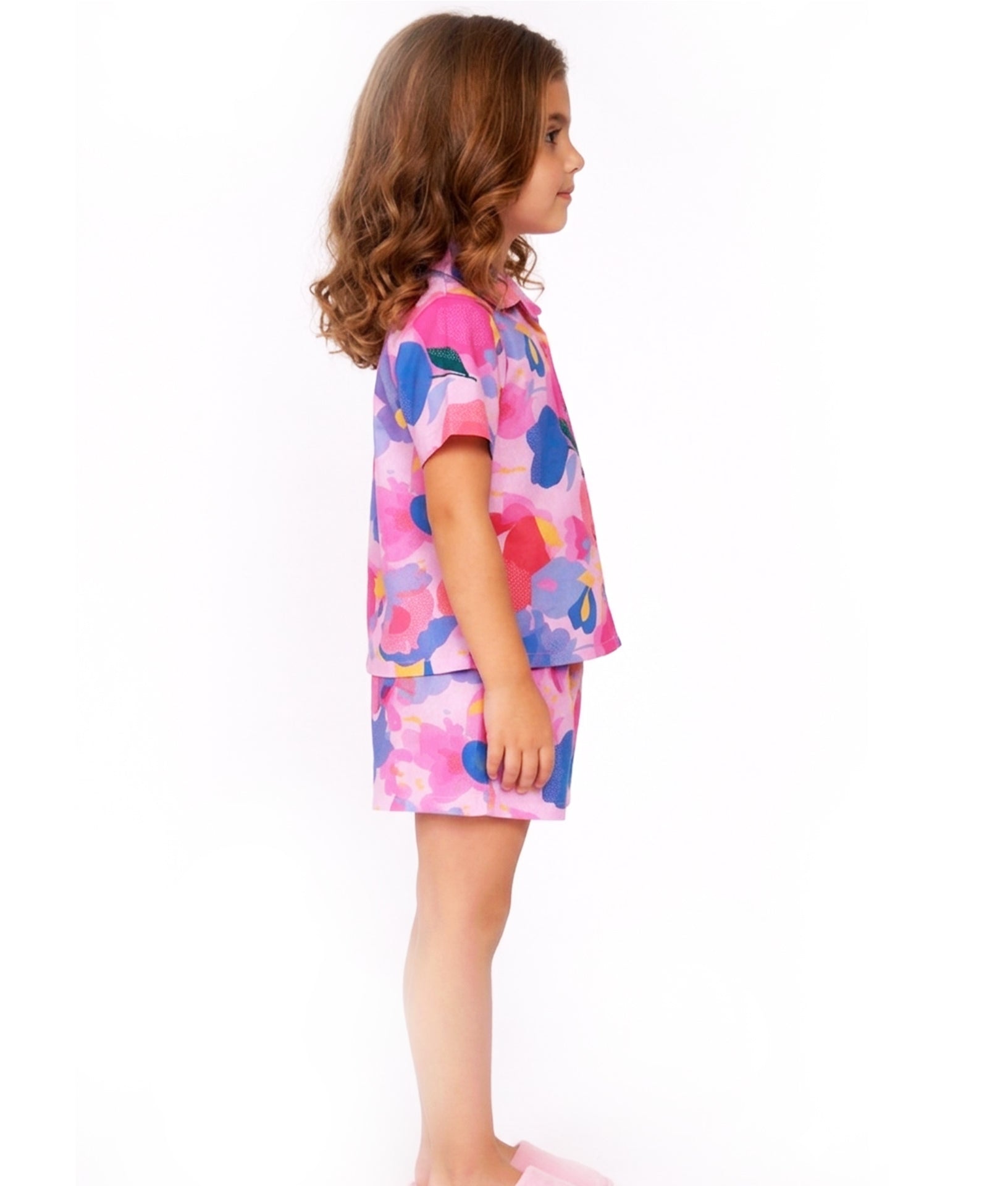 Girls' Floral Print up& downd co-ord set