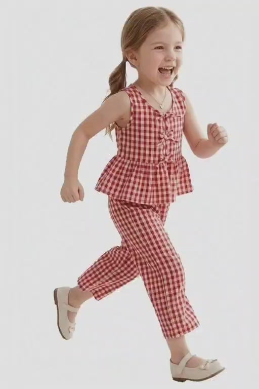 Add a Touch of Magic with Our Red & White Gingham Peplum Set